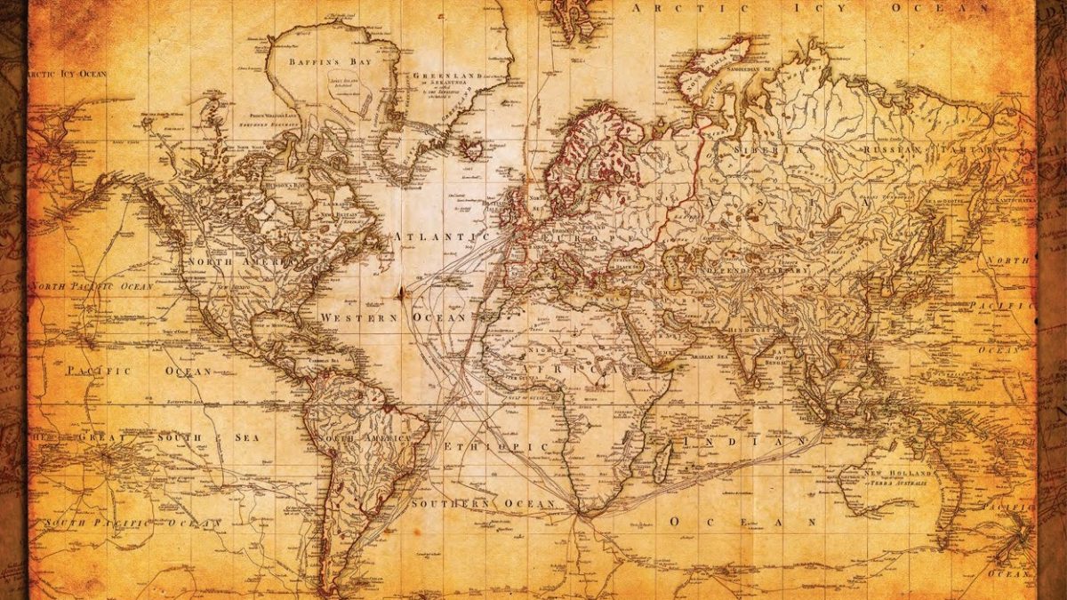 world map antique vintage old style